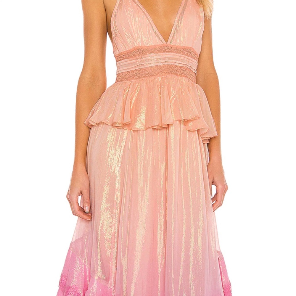 Rococo sand emi dress in orange and pink